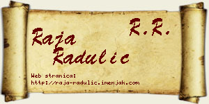 Raja Radulić vizit kartica